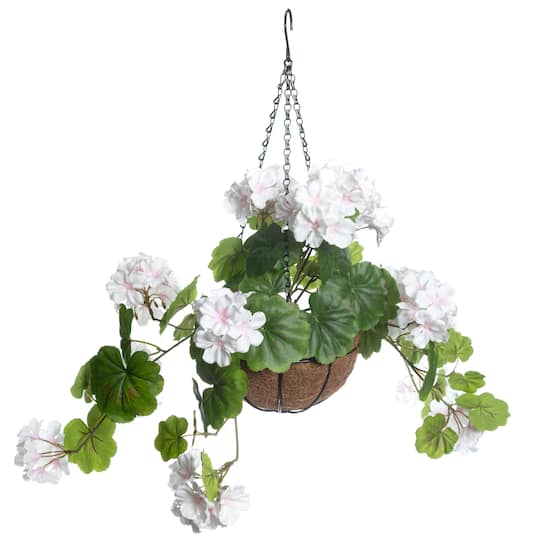 2ft. White &#x26; Pink Geranium Hanging Basket by Ashland&#xAE;